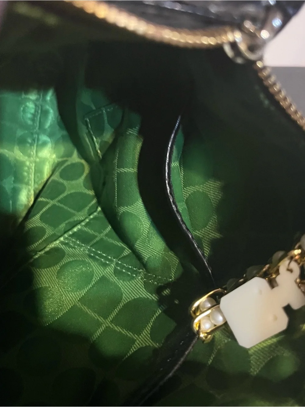 Kate Spade  Croc-Embossed Leather Shoulder Bag
